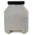 1/2 Gallon Natural HDPE Round Wide Mouth Jar with Bottom Handle Grip & 100/400 Black Ribbed Cap with F217 Liner