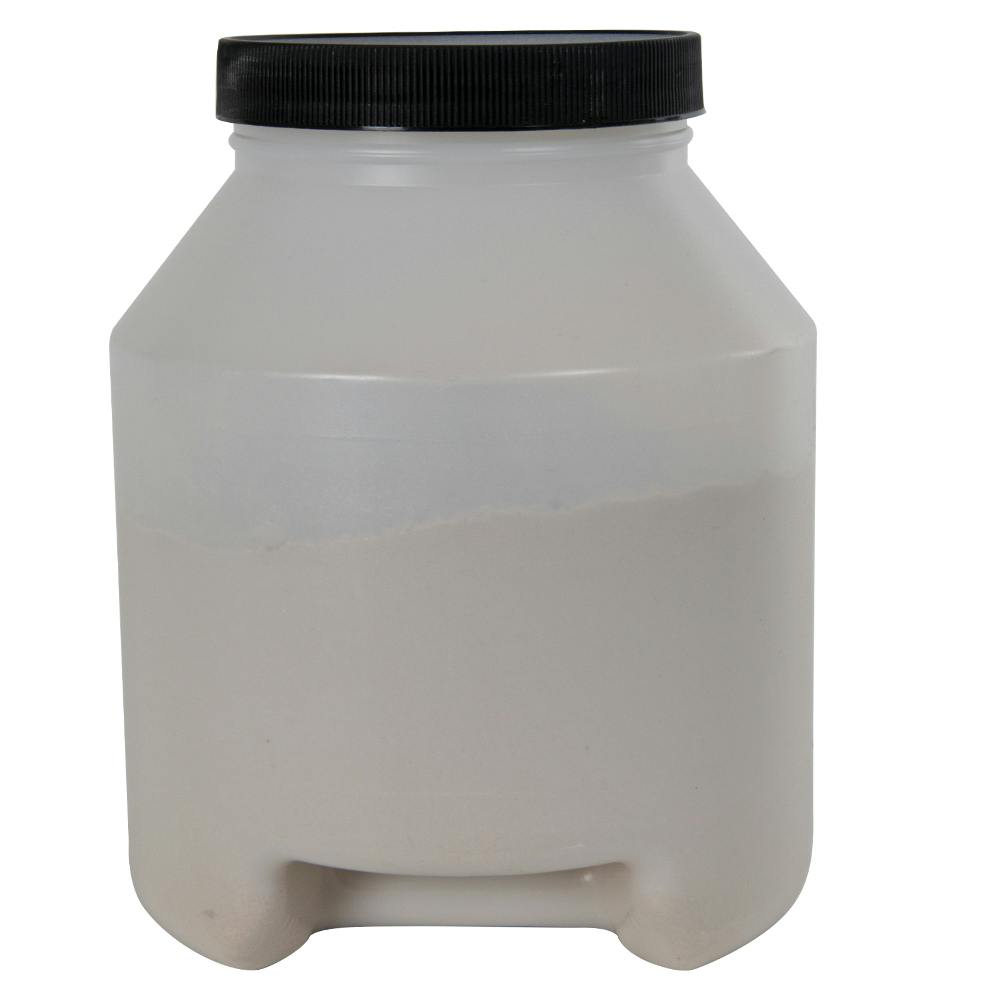 1/2 Gallon Natural HDPE Round Wide Mouth Jar with Bottom Handle Grip & 100/400 Black Ribbed Cap with F217 Liner