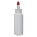 2 oz. White LDPE Cylindrical Bottle with 20/410 Natural Yorker Dispensing Cap with Regular Red Tip