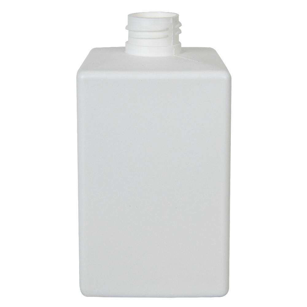 10 oz. White HDPE Square Bottle with 24/410 Neck (Cap Sold Separately)