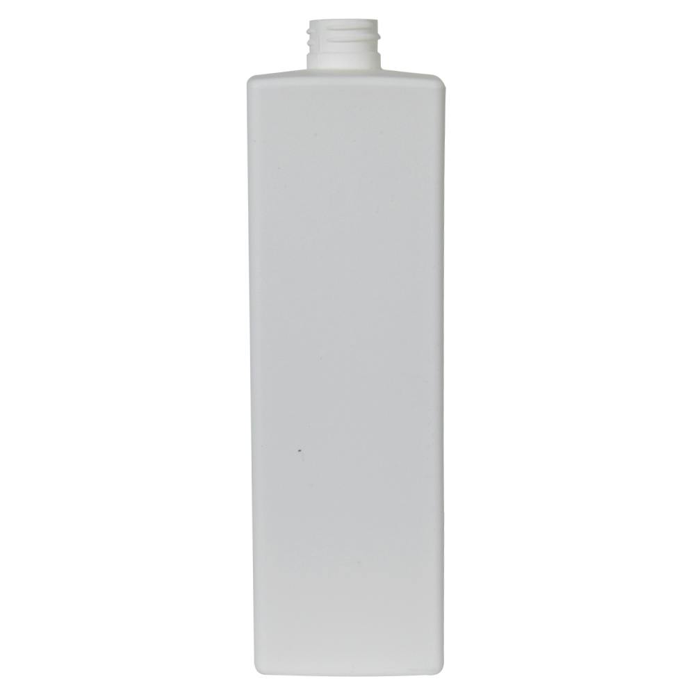 32 oz. White HDPE Square Bottle with 28/410 Neck (Cap Sold Separately)