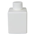 2-1/2 oz. White HDPE Square Bottle with 20/410 White Ribbed Cap with F217 Liner