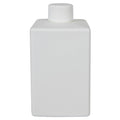 10 oz. White HDPE Square Bottle with 24/410 White Ribbed Cap with F217 Liner