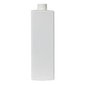 32 oz. White HDPE Square Bottle with 28/410 White Ribbed Cap with F217 Liner