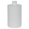17 oz. White HDPE Squat Cylindrical Straight Bottom Bottle with 24/410 White Ribbed Cap with F217 Liner