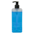 14 oz. Clear PET Square Bottle with 24/410 Smooth Black Lock-Up Lotion Pump & 1.2mL Output