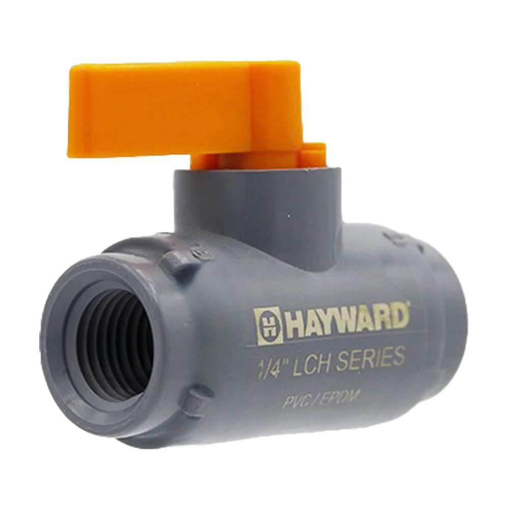 1/4" FNPT x 1/4" FNPT PVC Hayward® LCH Series Laboratory Compact Ball Valve with EPDM O-Rings