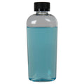 6 oz. Clear PET Cosmo High Clarity Oval Bottle with 20/400 Black Polypropylene Ribbed Child-Resistant Cap (CRC) with F217 Liner