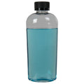 8 oz. Clear PET Cosmo High Clarity Oval Bottle with 20/400 Black Polypropylene Ribbed Child-Resistant Cap (CRC) with F217 Liner