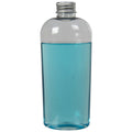8 oz. Clear PET High Clarity Cosmo Oval Bottle with 24/410 Brushed Silver Aluminum Cap with Foam Liner