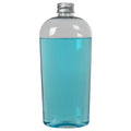 12 oz. Clear PET High Clarity Cosmo Oval Bottle with 24/410 Brushed Silver Aluminum Cap with Foam Liner