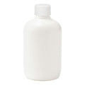 11 oz. White HDPE Stubby Boston Round Bottle with 24/410 White Ribbed Cap with F217 Liner