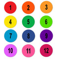 Numbers "1-12" Round Paper Labels - 2" Dia.