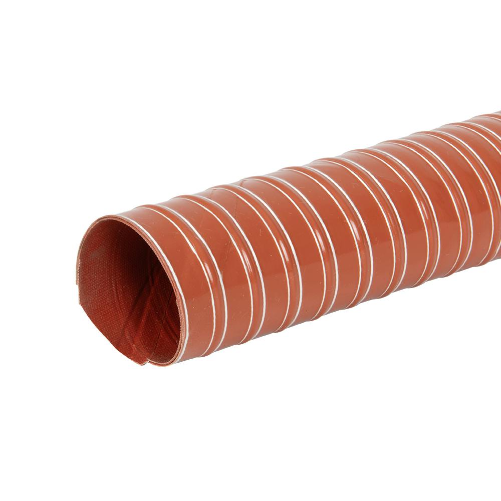 5" ID x 5.197" OD Single-Ply SIL 391 Flexible Orange Silicone-Coated Fiberglass Hose - 13' Roll