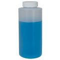 12 oz. Natural LDPE Squat Wide Mouth Cylindrical Bottle with 38/400 White Ribbed Cap with F217 Liner