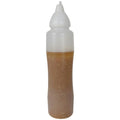 34 oz. Natural LDPE Round Wide Mouth Squeeze Sauce Bottle with 53mm White HDPE Anti-Drip Cap