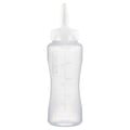 17 oz. Natural LDPE Round Wide Mouth Squeeze Sauce Bottle with 53mm White HDPE Precise Dispensing Nozzle Cap