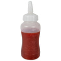 5 oz. Natural LDPE Round Mini Squeeze Sauce Bottle with White HDPE Precise Dispensing Nozzle Cap