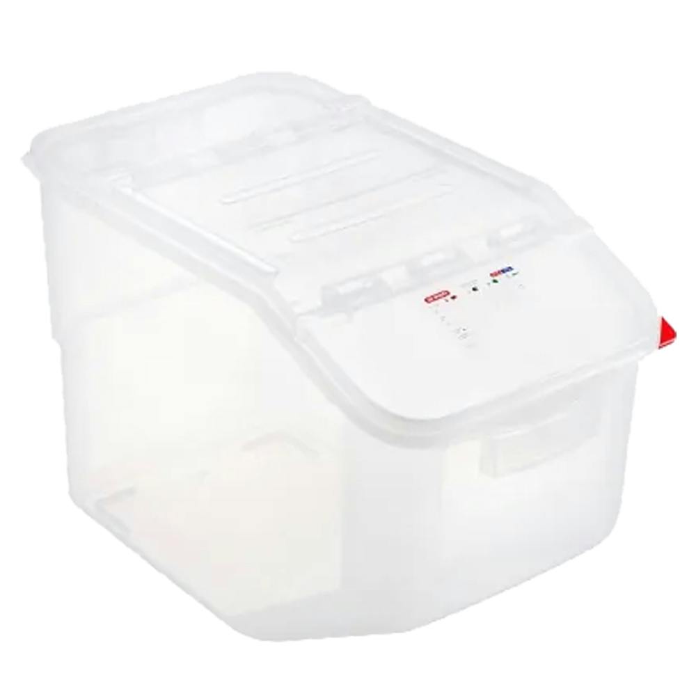 13 Gallon (52 Quart) Translucent Polypropylene Accessible Ingredient Bin with ColorClip Lid