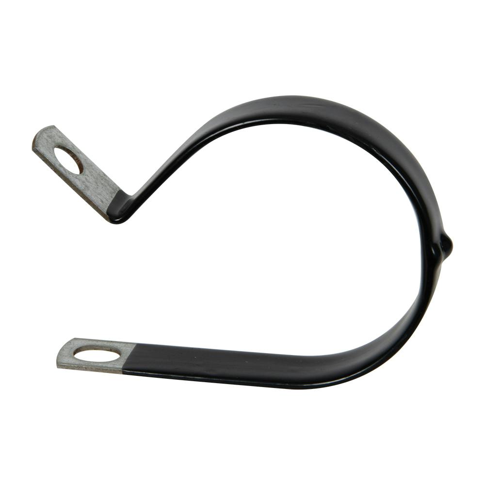 1-3/4" Dia. x 1/2" W Black Vinyl-Coated Steel Cable Clamp
