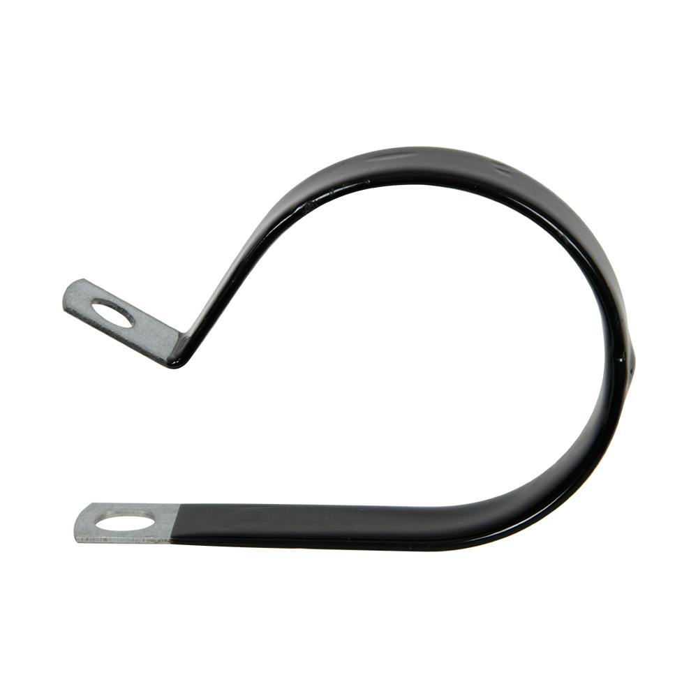 2" Dia. x 1/2" W Black Vinyl-Coated Steel Cable Clamp