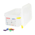 1/4 Size Clear Polyproylene Airtight Food Pan with LDPE ColorClip Lid - 2.9 Quart