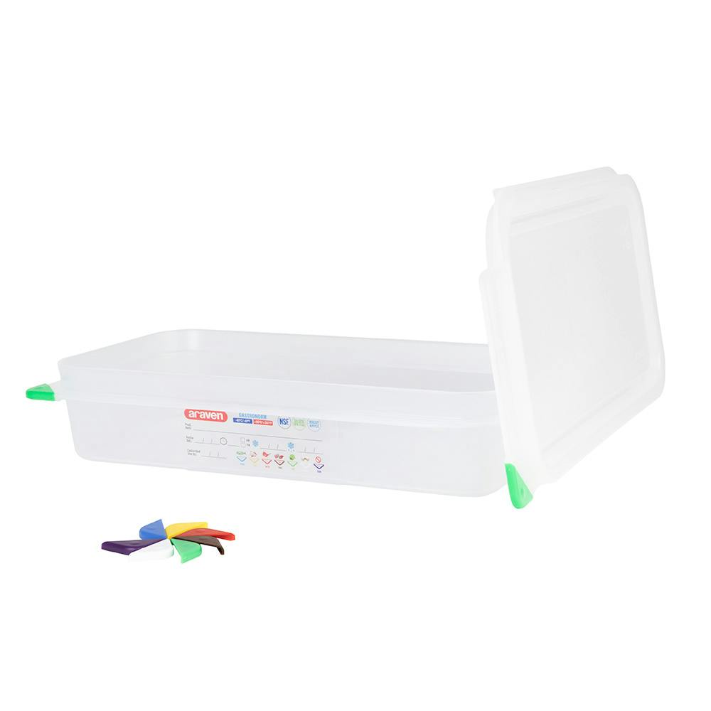 1/3 Size Clear Polyproylene Airtight Food Pan with LDPE ColorClip Lid - 2.6 Quart