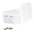 1/3 Size Clear Polyproylene Airtight Food Pan with LDPE ColorClip Lid - 4.2 Quart