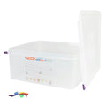 2/3 Size Clear Polyproylene Airtight Food Pan with LDPE ColorClip Lid - 14.7 Quart