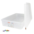 Full Size Clear Polyproylene Airtight Food Pan with LDPE ColorClip Lid - 14.4 Quart