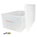 Full Size Clear Polyproylene Airtight Food Pan with LDPE ColorClip Lid - 29.6 Quart