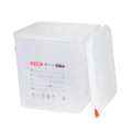 8.4 Quart Clear Polypropylene Square Food Storage Container with LDPE ColorClip Lid