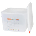 12.6 Quart Clear Polypropylene Square Food Storage Container with LDPE ColorClip Lid