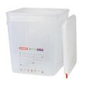 19 Quart Clear Polypropylene Square Food Storage Container with LDPE ColorClip Lid