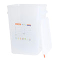 23 Quart Clear Polypropylene Square Food Storage Container with LDPE ColorClip Lid