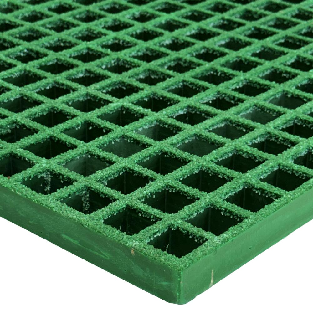 1-1/2" x 48" x 144" Premium-Grade Green Fiberglass-Reinforced Isophthalic Polyester Grating - Grit Top