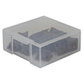 24.6 Dram Natural Polypropylene Hinged Mini Square Box with Single Latch - 2.205" L x 2.299" W x 0.95" Hgt.