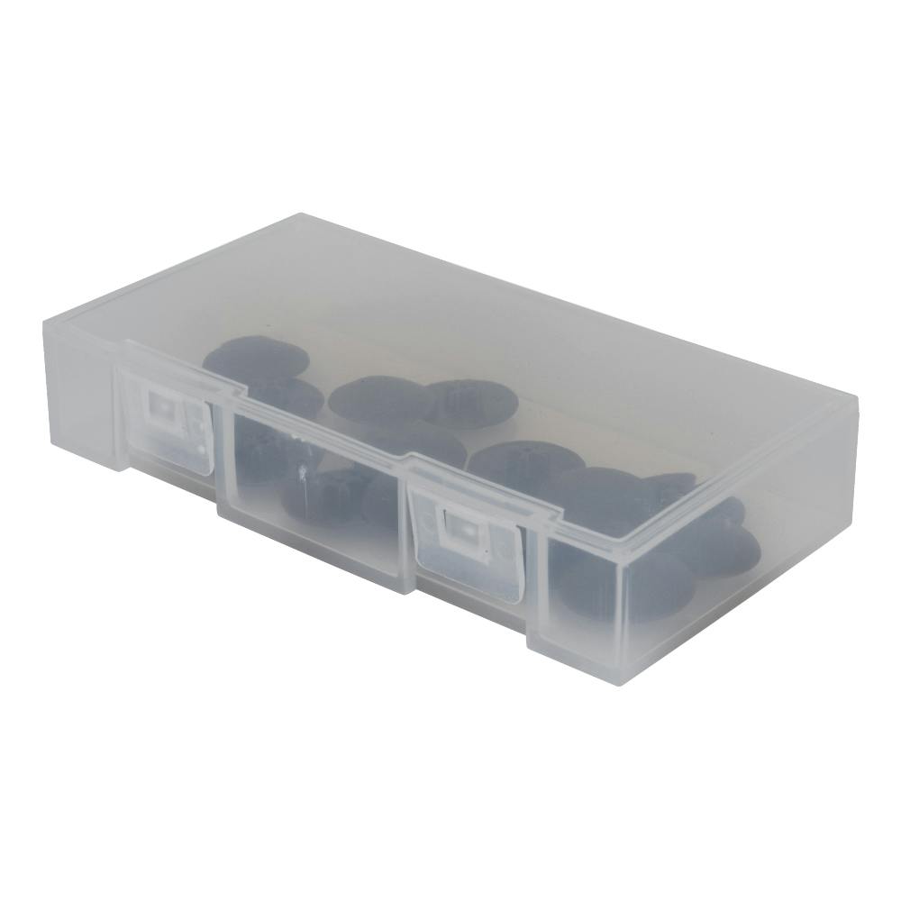 45 Dram Natural Polypropylene Hinged Mini Rectanglular Box with Dual Latch - 4.280" L x 2.323" W x 0.787" Hgt.