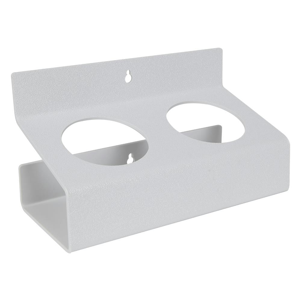 Double White Styrene Bottle & Can Holder - 3" Dia. Openings
