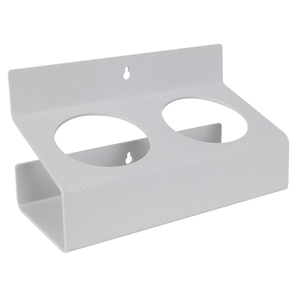 Double White Styrene Bottle & Can Holder - 3-1/4" Dia. Openings