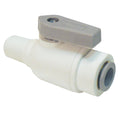 3/8" OD Push-to-Connect x 1/2" MNPTF White Polypropylene LIQUIfit® Male Connector Two-Way Ball Valve