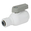 6mm OD Push-to-Connect x 6mm OD Push-to-Connect White Polypropylene LIQUIfit® Union Two-Way Ball Valve