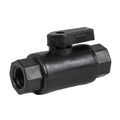 1/4" FNPT x 1/4" FNPT Black Polypropylene Series 638 Straight Two-Way Ball Valve with EPDM Seal