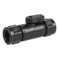 1/2" FNPT x 1/2" FNPT Black Polypropylene Series 638 Straight Two-Way Ball Valve with EPDM Seal