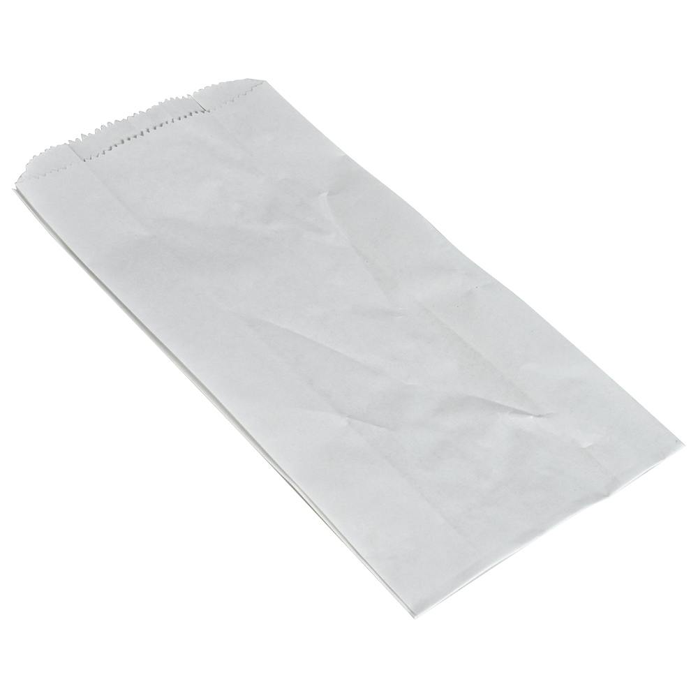 5" W x 10-1/4" L + 2-1/2" SG Slim White Kraft Paper Pharmaceutical Bags (Case of 1000)