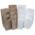6 lb. White Kraft Paper SOS Bags - 6" W x 11-1/16" L + 3-5/8" BG (Case of 500)