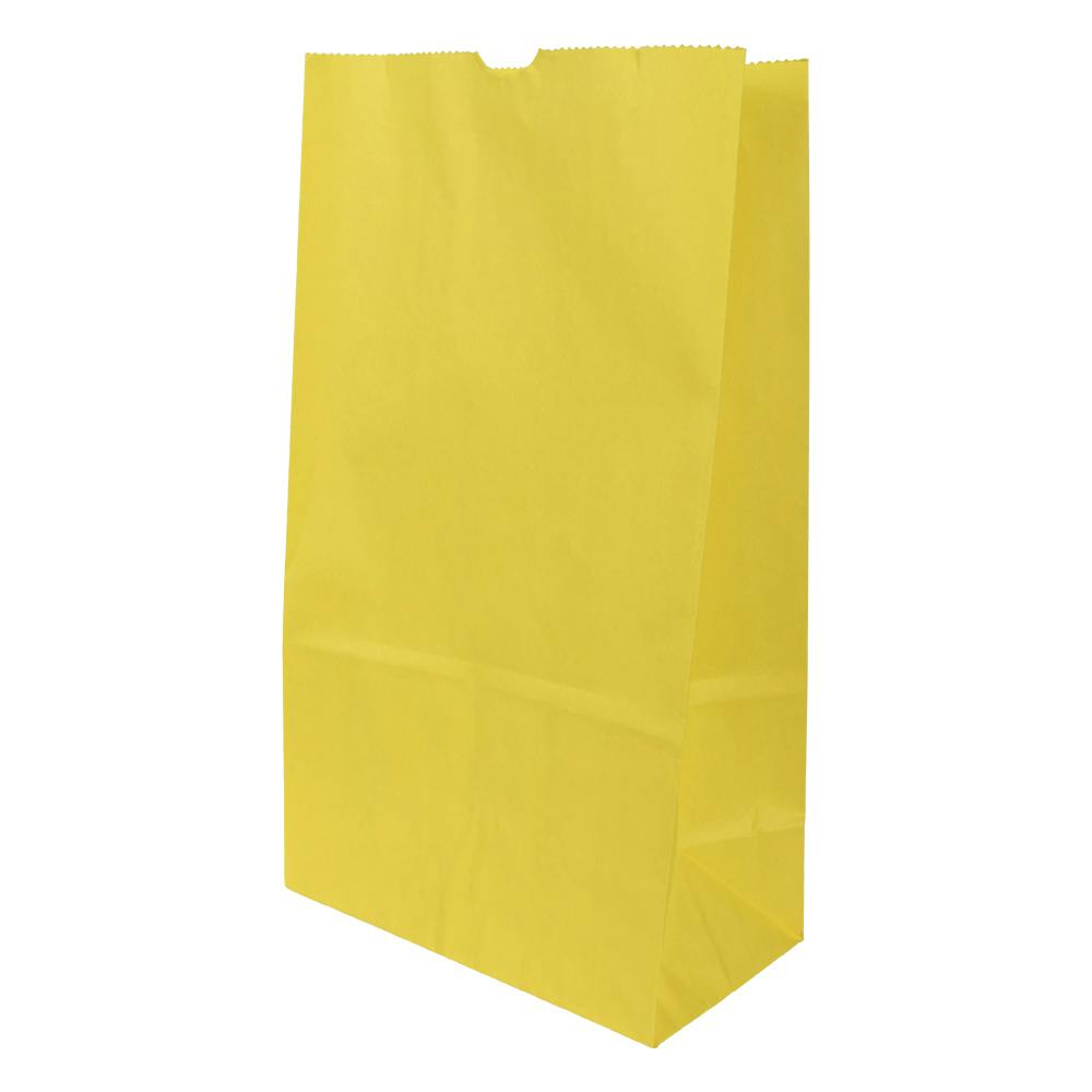 8 lb. Yellow Kraft Paper SOS Bags - 6-1/4" W x 12-1/2" L + 3-13/16" BG (Case of 500)