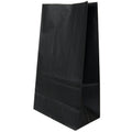 6 lb. Black Kraft Paper SOS Bags - 6" W x 11-1/16" L + 3-5/8" BG (Case of 500)