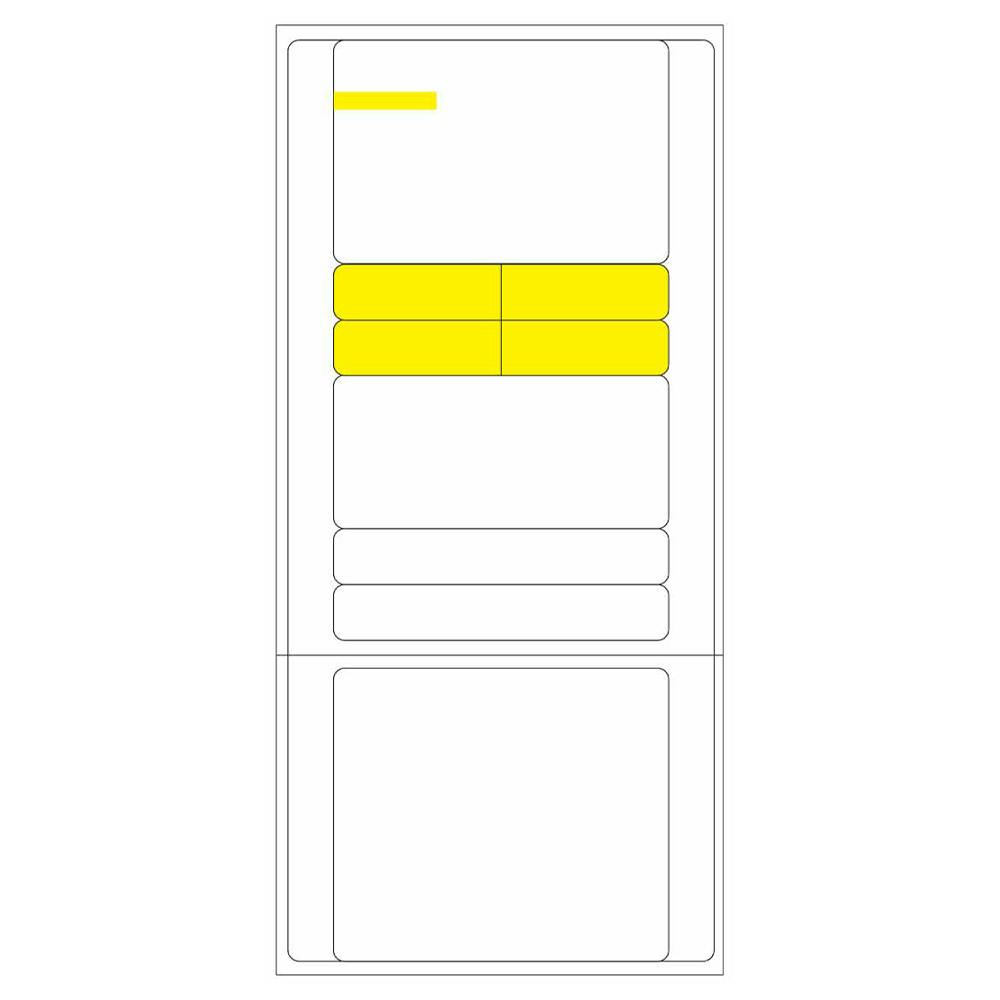 9-Up Vertical Standard Peel Blank Prescription Labels with 1.5" Core - 4" W x 8.5" L Sheet (Case of 4500)