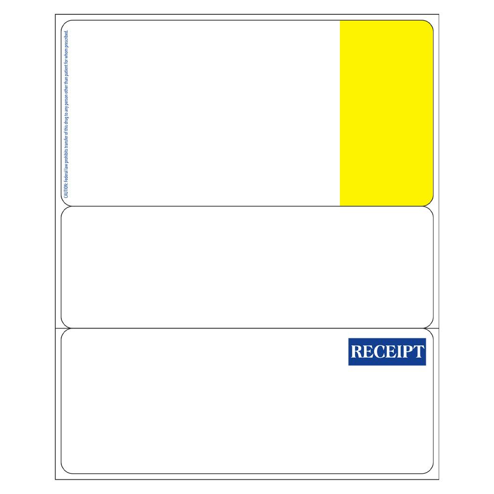 3-Up Vertical Standard Peel Blank Prescription Labels with 1" Core - 4" W x 5" L Sheet (Case of 9000)